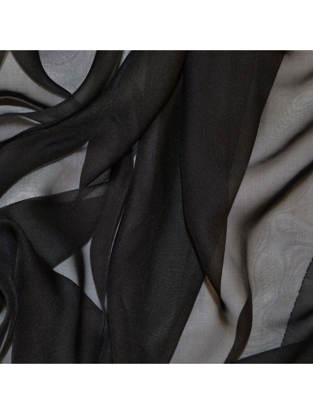 Black Cationic Chiffon Fabric | Chiffon Fabric | Calico Laine