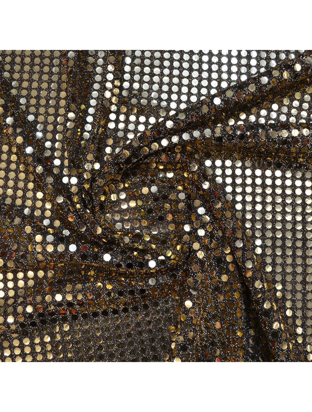 Black/Gold Sequin Jersey Fabric ...