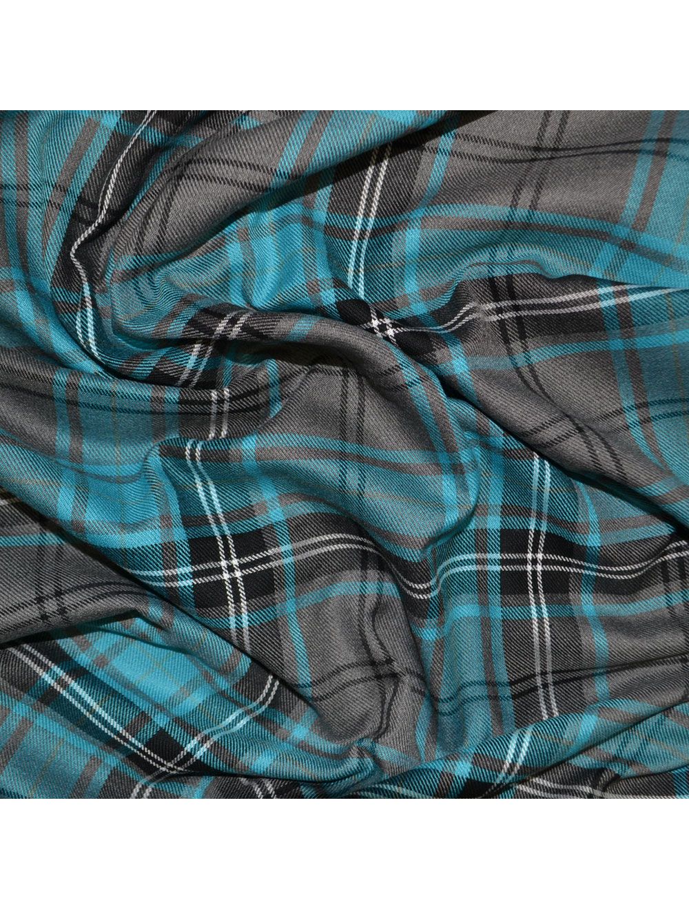 Turquoise Tartan Fabric (x5000/53) | Dressmaking Fabrics | Calico Laine