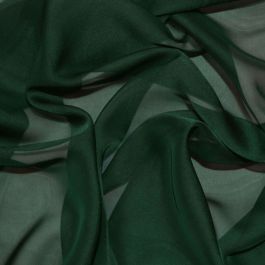 Bottle Green Cationic Chiffon Fabric | Chiffon Fabric | Calico Laine