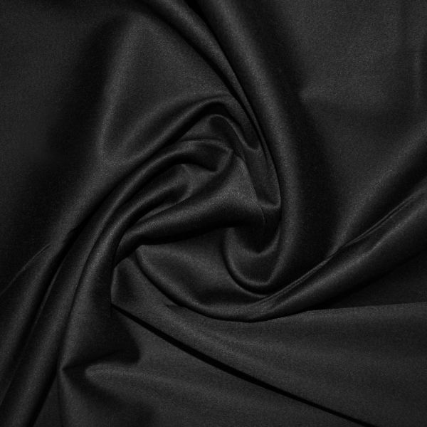 Black Stretch Cotton Sateen Fabric | Fabrics | Calico Laine