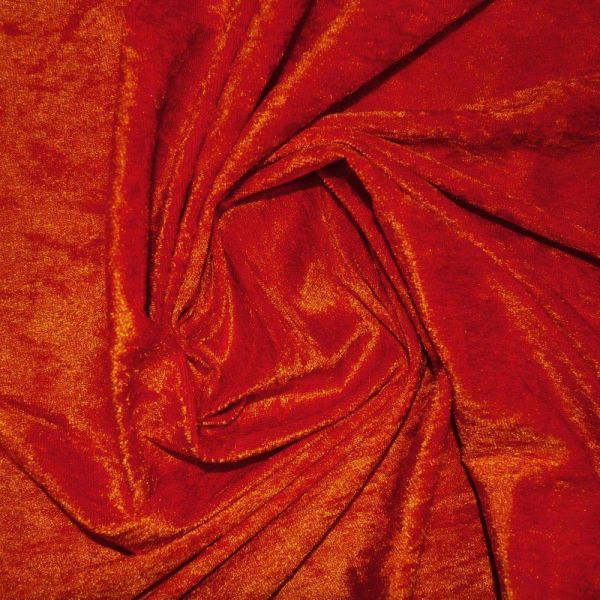 Burnt Orange Crushed Velvet Fabric, UK Fabric Supplier
