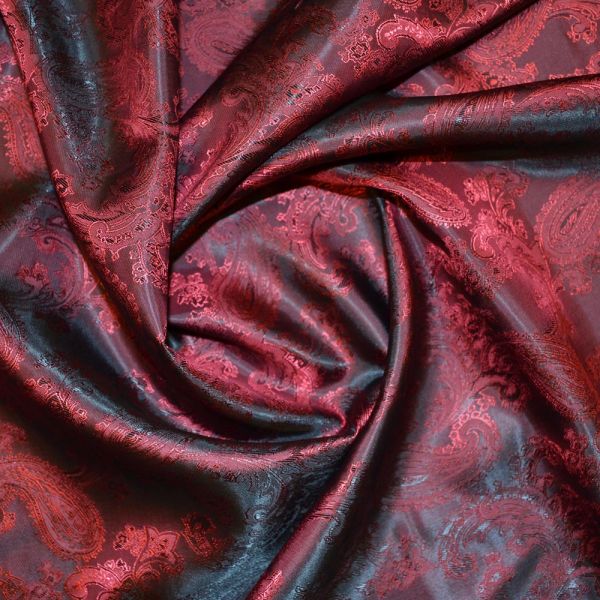 Maroon/Red Jacquard Lining Fabric | UK Fabric Supplier | Calico Laine