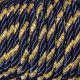 7mm Navy and Gold Lurex Rayon Cord