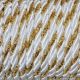 7mm White and Gold Lurex Rayon Cord