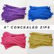Bright Purple Bulk Buy Concealed Zips 8