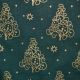 Green Metallic Modern Xmas Tree Christmas Fabric JLX0114