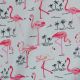 Ivory/Pink Flamingo Cotton Print Fabric CP0480