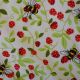 Ivory Strawberries & Bees Cotton Poplin Fabric CP0871