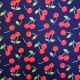 Navy Cherry Cotton Print Fabric (CP0866)
