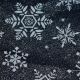 Navy Glitter Medium Snowflakes Christmas Fabric JLX0092