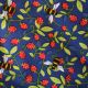 Navy Strawberries & Bees Cotton Poplin Fabric CP0871