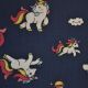 Navy Unicorn Polycotton Print Fabric (TC41)