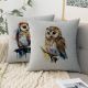 Owl Watercolour Printed Canvas Panel
