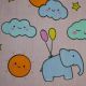 Pink Elephants & Clouds Polycotton Print Fabric (TC42)