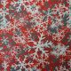 Red Digitally Printed Snowflakes Christmas Fabric CC358