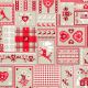 Red Festive Christmas Canvas Fabric