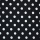 White on Black Polka Dot Fabric 7mm Close