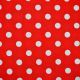 White on Red Polka Dot Fabric 7mm Close