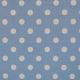 White on Pale Blue Polka Dot Fabric 7mm Flat